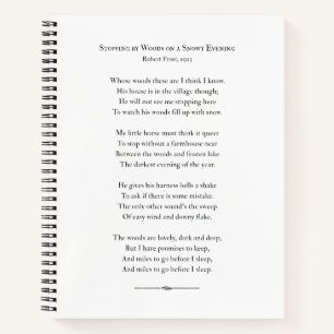 Poetry Lover's notebook, gestopt met Bossen, vorst Notitieboek