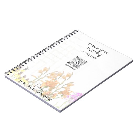 “Poetry Painted Softly” – Notebook Notitieboek (Linkerzijde)