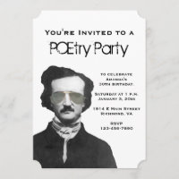 POEtry Party-uitnodigingen met Edgar Allan Poe