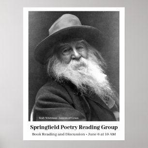 Poetry Reading Event Walt Whitman Jubileum Poster