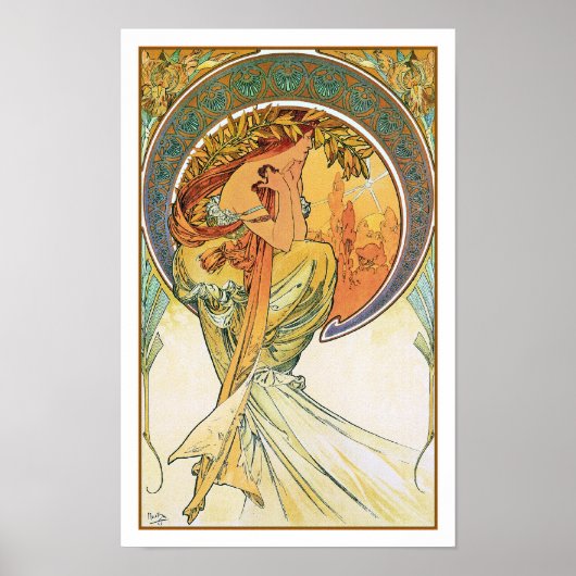 POETRY uit de serie "The Arts" van Mucha Poster (Voorkant)