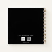 Poetry zwarte gouvergelegante scriptnaam notitieboek (Achterkant)