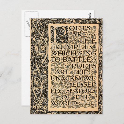 Poets Are - Shelley Briefkaart (Voorkant / Achterkant)
