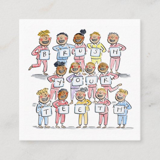Poets je tanden vierkante visitekaartje (Voorkant)