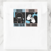 Poets je tanden Was je handen Retro Herinnering Rechthoekige Sticker (Tas)