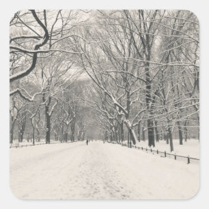 Poet's Walk - Central Park Winter Vierkante Sticker