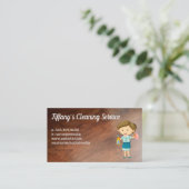 poetsvrouw | Houten vloeren Visitekaartje (Staand voorkant)