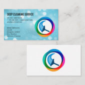 poetsvrouw | Reinigingsdienst Logo Visitekaartje (Voorkant / Achterkant)