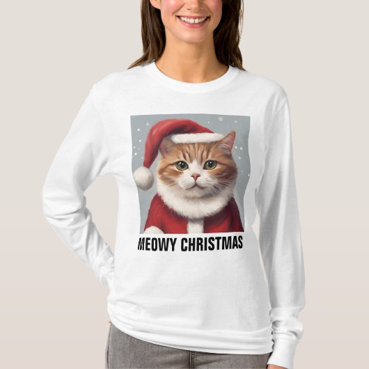 POEZELIG KERST KAT T-Shirt (Voorkant)