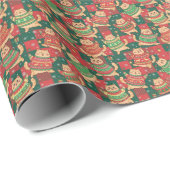 Poezen in Gebreide Kersttrui  Cadeaupapier (Rol Hoek)