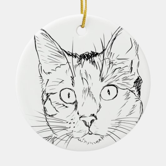 Poezenkat Keramisch Ornament (Voorkant)