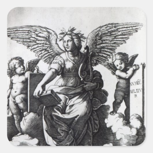 Poëzie, c.1515 vierkante sticker (Voorkant)