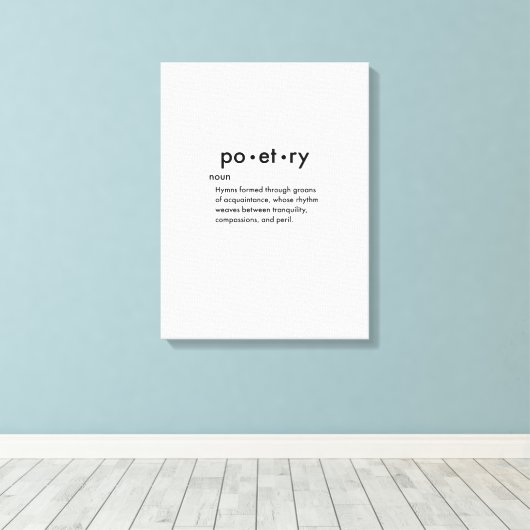 Poëzie Definitie Quote Wandkunst Canvas Afdruk (Insitu (Houten vloer))