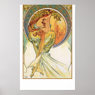 Poëzie door Alphonse Mucha Poster