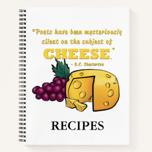 "Poëzie en kaas" Recept Notitieboek