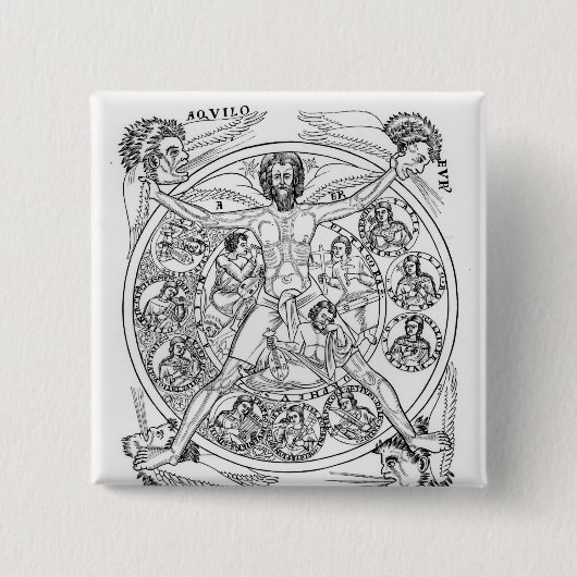 Poëzie en muziek vierkante button 5,1 cm (Voorkant)