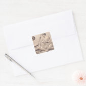 Poëzie en muziek vierkante sticker (Envelop)
