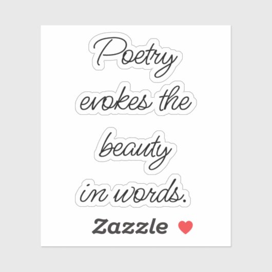Poëzie Evokes vinylsticker op maat gesneden Sticker (Vel)