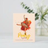 Poëzie in Pointe | Ballet recital prestatie-uitnod Briefkaart (Staand voorkant)