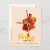 Poëzie in Pointe | Ballet recital prestatie-uitnod Briefkaart (Voorkant / Achterkant)