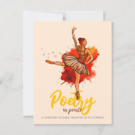 Poëzie in Pointe | Ballet recital prestatie-uitnod Briefkaart