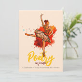 Poëzie in Pointe | Ballet recital prestatie-uitnod Kaart (Staand voorkant)