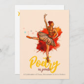 Poëzie in Pointe | Ballet recital prestatie-uitnod Kaart (Voorkant / Achterkant)