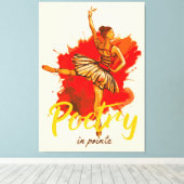 Poëzie in Pointe – Elegante Ballerina Art for Danc Canvas Afdruk (Insitu (Houten vloer))