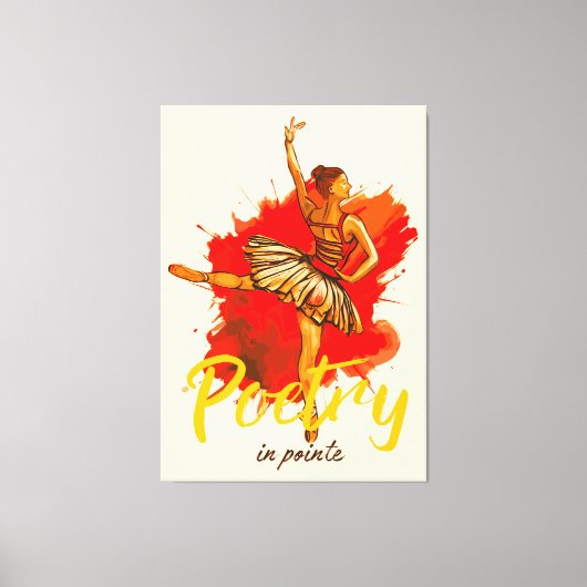 Poëzie in Pointe – Elegante Ballerina Art for Danc Canvas Afdruk (Voorkant)