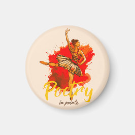 Poëzie in Pointe – Elegante Ballerina Art for Danc Magneet