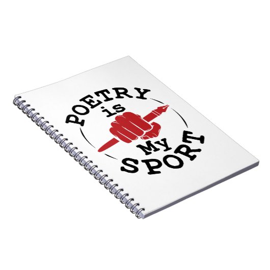 Poëzie is mijn artikel over sportdichter notitieboek (Rechterzijde)