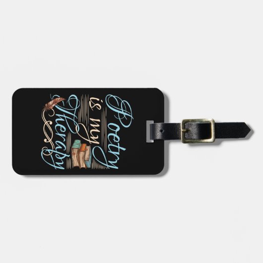 Poëzie is mijn medicijnschrijfster voor cute Poet Bagagelabel (Voorkant horizontaal)