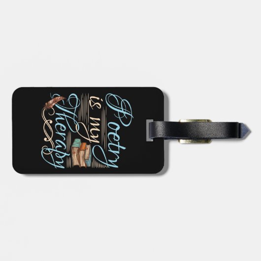 Poëzie is mijn medicijnschrijfster voor cute Poet Bagagelabel (Achterkant horizontaal)