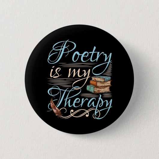 Poëzie is mijn medicijnschrijfster voor cute Poet Ronde Button 5,7 Cm (Voorkant)