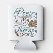 Poëzie is mijn schrijfster van de therapiedichter  blikjeskoeler (Achterkant)