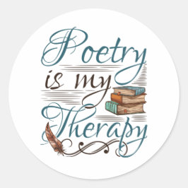 Poëzie is mijn schrijfster van de therapiedichter  ronde sticker
