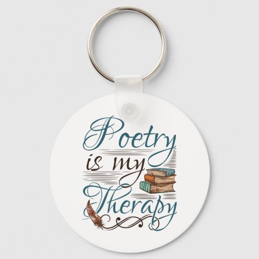 Poëzie is mijn schrijfster van de therapiedichter sleutelhanger (Voorkant)