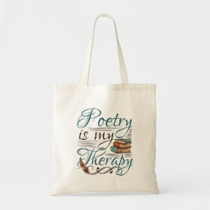 Poëzie is mijn schrijfster van de therapiedichter tote bag