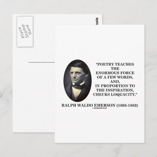 Poëzie leert een enorme kracht van weinig woorden  briefkaart (Voorkant / Achterkant)