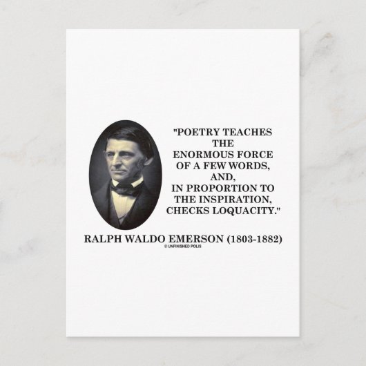 Poëzie leert een enorme kracht van weinig woorden  briefkaart (Voorkant)