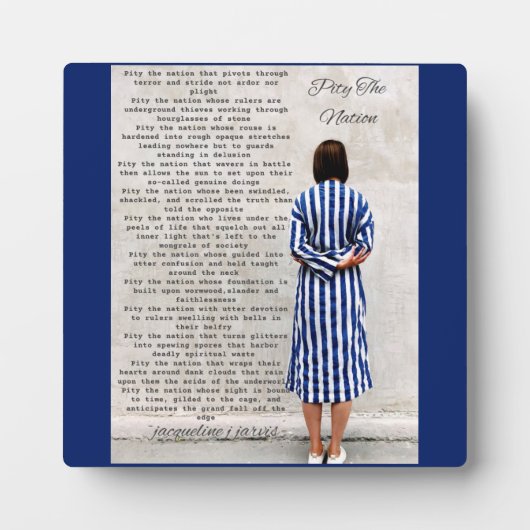 Poëzie Medelijden met de Nation Plaque Fotoplaat (Voorkant)