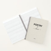 Poëzie onder Aangepaste naam Beige Faux Canvas Notitieboek (Binnen)