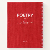 Poëzie onder de naam Red Linen Foto Notitieboek (Achterkant)