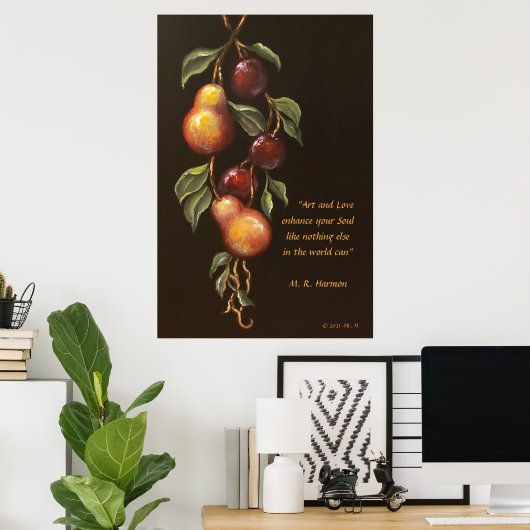 Poëzie, peren en Plums Fine Art Poster (Thuiskantoor)