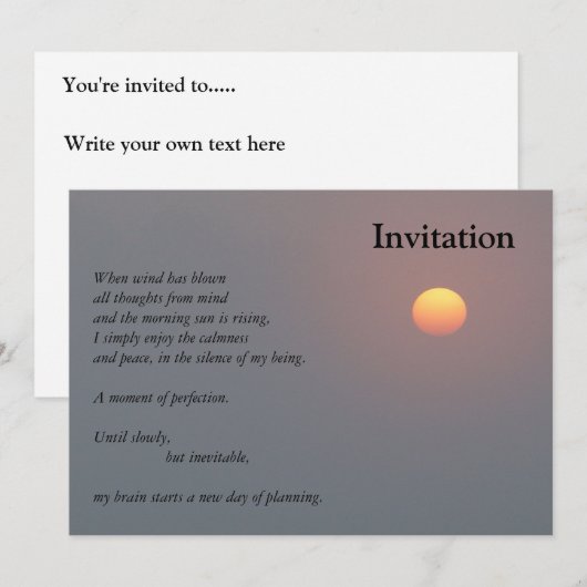 Poëzie - Rijzende zon Kaart (Voorkant / Achterkant)