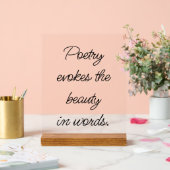 Poëzie roept acrylteken op acryl bord (Huwelijk)