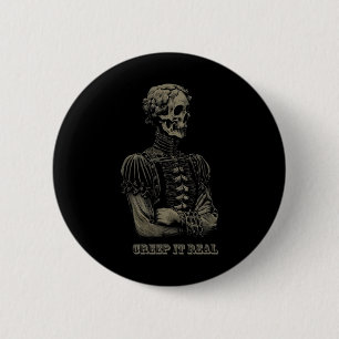 Poëzie Skelet Dichter Wachten Armen Gevouwen Funny Ronde Button 5,7 Cm