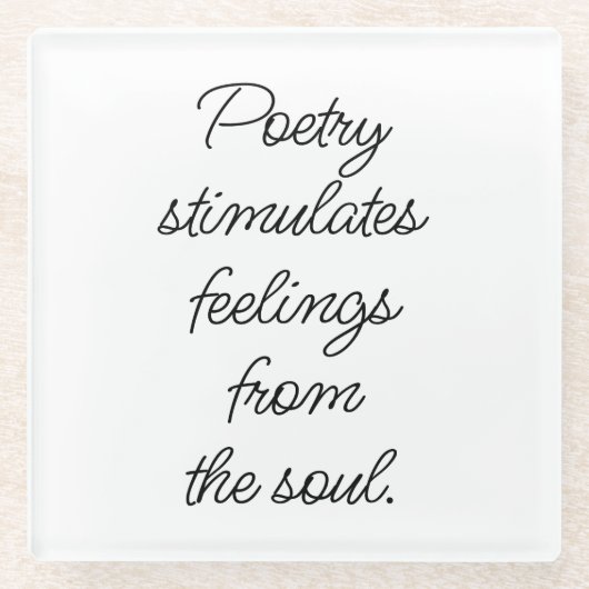 Poëzie stimuleert het Onderzetter van glas Glazen Onderzetter (Voorkant)