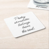 Poëzie stimuleert papieren Onderzetter (Schuin)