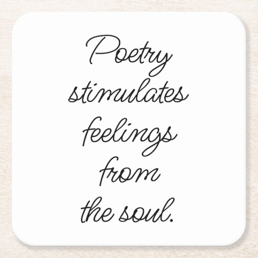 Poëzie stimuleert papieren Onderzetter (Voorkant)
